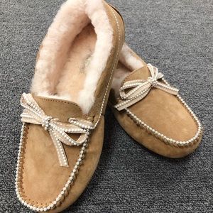 genuine leather loafer slippers women shoes